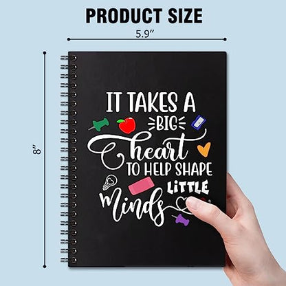 It Takes A Big Heart Hardcover 160 Pages Spiral Notebooks 6x8 Inches for Writing and Drawing, Funny Black Journal Or Diary Gift For Teacher, Childminder and Teaching Assistant, End Of Year