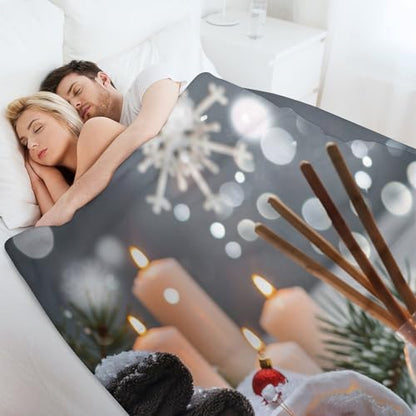 Christmas Balls Towels Throw Blanket, Soft Lightweight Cozy Warm Zens Stones Candle Flannel Blankets for Couch Bed Travel, 50"x70" - color: Christmas Balls Towels, size: 50"x70"