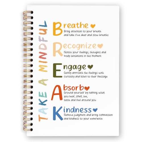dvhdajed Mental Health Take a Mindful Break Spiral Notebook, Therapy Anxiety Relief Journaling Notebooks, Therapy Journal Notebooks for Women, Psychologist Office School Supplies Gifts, 5.5x8.3 In