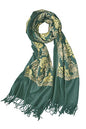 Urban CoCo Women's Embroidered Oversize Tassel Shawl Scarf Wraps for Women - color: #2-dark Green