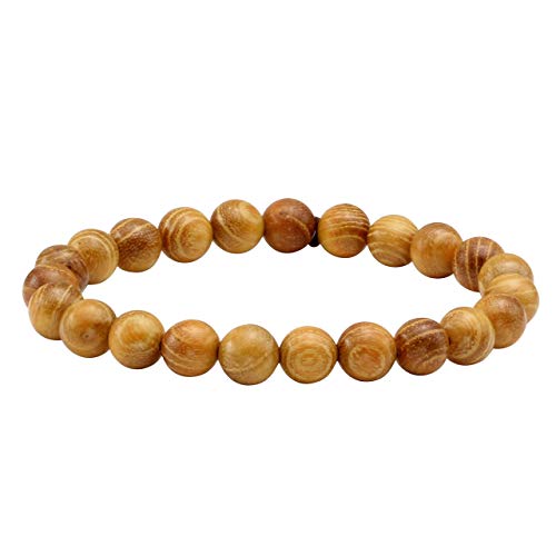 Men Women Wooden Bead Bracelet Natural Wood Yoga Bracelet Bangle - color: G4:1pcs 8mm