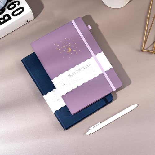 CAGIE Blue& Purple Journal Notebooks for Work, 2 Pack 192 Pages Lined Journaling Notebook, Hardcover Journals for Women Men Writing Gifts, 5.7" x 8.3" - color: 00 Blue Purple