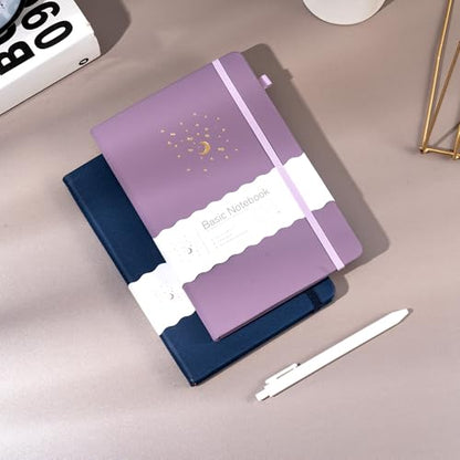 CAGIE Blue& Purple Journal Notebooks for Work, 2 Pack 192 Pages Lined Journaling Notebook, Hardcover Journals for Women Men Writing Gifts, 5.7" x 8.3" - color: 00 Blue Purple