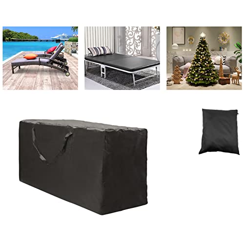 2 Pack Outdoor Cushion Storage Bag 48" L x 15.3" W x 21.6" H, Upgrade Zipper, Outdoor Patio Cushion Storage Bag Waterproof for Patio & Indoor Use