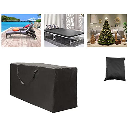 2 Pack Outdoor Cushion Storage Bag 48" L x 15.3" W x 21.6" H, Upgrade Zipper, Outdoor Patio Cushion Storage Bag Waterproof for Patio & Indoor Use