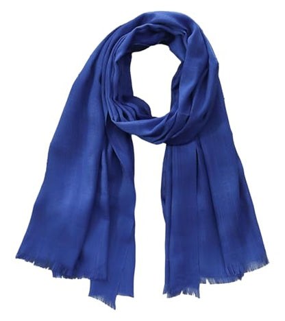 Women's Cotton Scarves Lady Light Soft Fashion Solid Scarf Wrap Shawl - color: Baolan