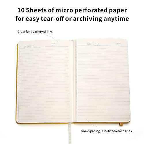 Lined Journal Notebooks with Pen Loop, Hardcover Notebook Journal for Work, 100Gsm Premium Thick Paper with Inner Pocket, Medium 5.7''''x8.4'''', ?Yellow, Ruled, 1 Pack - color: Yellow
