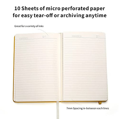 Lined Journal Notebooks with Pen Loop, Hardcover Notebook Journal for Work, 100Gsm Premium Thick Paper with Inner Pocket, Medium 5.7''''x8.4'''', ?Yellow, Ruled, 1 Pack - color: Yellow