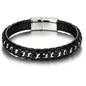 Men's Leather Bracelet, Stackable Stainless Steel Clasp Bracelets for Men Stylish Birthday, Thanksgiving, Valentine's Day Gift for My Man - style: 8.6" Embedded Cuban Chain