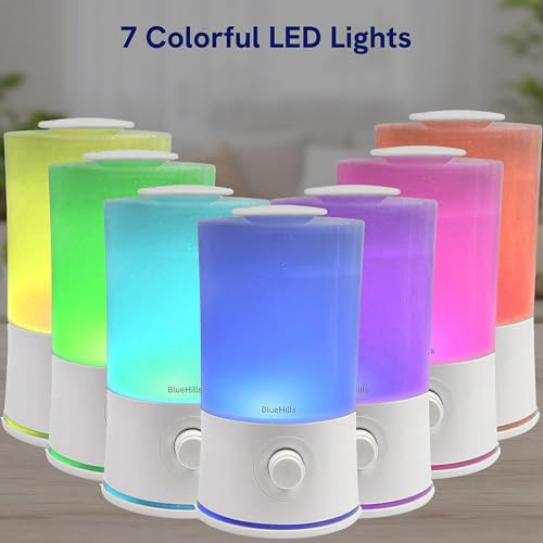BlueHills Premium 2000 ML XL Large Essential Oil Diffuser Aromatherapy Humidifier for Large Room Home 40 Hour Run Huge Coverage Area 2 Liter Extra Large Capacity Huge Diffuser High Mist White E001 - color: White