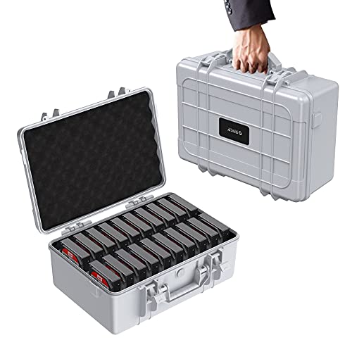 ORICO Hard Drive Case 3.5inch 20-Bay HDD/SSD Multi-Protection Storage Suitcase with Foam Hard Case Shockproof Anti-Static MoistureProof Carrying Box-PSC L20