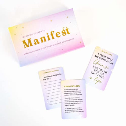 Gift Republic Dream Big & Manifest - 100 Cards - Mindfulness & Wellbeing Card Pack. Tips & Tricks to Manifest Your Wildest Dreams and Goals.