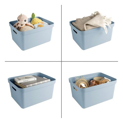 Sunware Sigma Home Storage Box, 32 Litre, Blue Grey