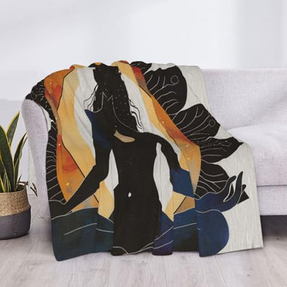 Yoga Meditation Prints Throw Blanket (280g Flannel) Anti-Pilling Warm Fuzzy Blankets for Bed Sofa Couch Travel 40x30 Inch - color: Yoga Meditation, size: 40x30 Inch