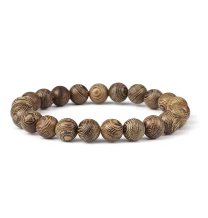1PCS 6mm/8mm/10mm/12MM Wood Beads Elastic Bracelet Natural Stone Couple Bracelets BangleFriend