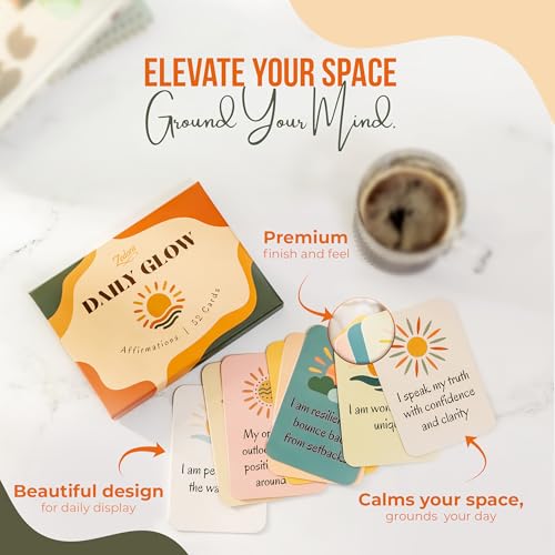 Daily Glow Affirmation Cards – Daily Positivity & Self-Care Deck - color: Affirmations Cards