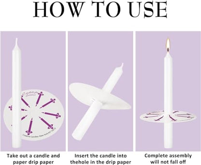 YOROXRG 200 pcs Church Candles with Drip Protectors for Devotional Candlelight Vigil Service, Unscented White 5" H X 1/2" D, No Smoke, Shabbat, Praye - color: White-5" 200