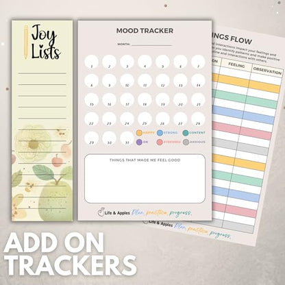 Life & Apples Mental Health Journal and Premium Pen Set: Guided Anxiety Journal with Prompts and a Luxury Pen for Journaling