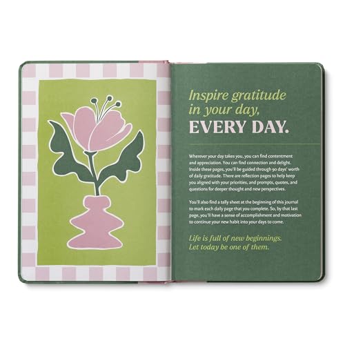 Compendium – Gratitude Every Day Guided Journal: A Daily Practice for Joy and Contentment – A 5-Minute a Day Personal Growth Notebook – An Inspiring Daily Journal for Forming New Habits - color: Gratitude Green