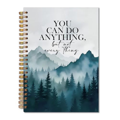 Forest Inspirational Notebook, Motivational Quote Journaling Notebook, Positive Journal for Women Men, You Can Do Anything But Not Everything Spiral Notebooks 5.5x8.3 Inch - color: Notebook-18