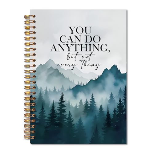 Forest Inspirational Notebook, Motivational Quote Journaling Notebook, Positive Journal for Women Men, You Can Do Anything But Not Everything Spiral Notebooks 5.5x8.3 Inch - color: Notebook-18