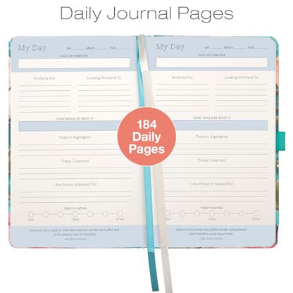 Five Minute Self Care Journal - Teal Floral - style: Teal Floral