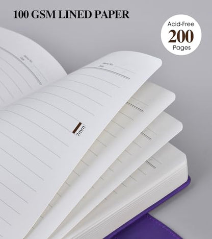 Lined Journal Notebook for Men, A5 Leather Journals for Writing Women, Hardcover Notebooks for Work,School,Note Taking,Travel,Business,Personal daily Diary,200 Page College Ruled (5.9" x 8.4")