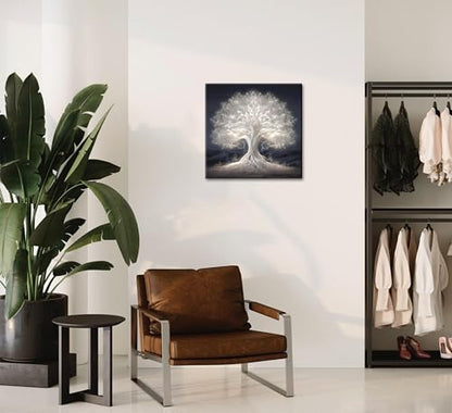 Tree of Life Canvas Wall Art Abstract Myth Tree of Life Painting Picture Wall Decor spiritual office Poster Print Artwork for the Living room office meditation room bedroom hotel Home Decoration - size: 12"L x 12"W