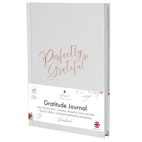 Gratitude Journal - For Gratitude and Daily Reflections - Selfcare Journal for Women and Teenagers - Reduce Stress and Overwhelm. Dove Grey by Perfect Planner Company - color: Dove Grey