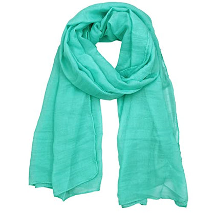 Women's Cotton Scarves Lady Light Soft Fashion Solid Scarf Wrap Shawl - color: Turquoise