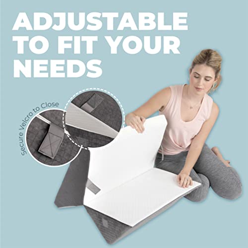 Kolbs Bed Wedge Pillow for Sleep Apnea, FSA Eligible Acid Reflux, and Back Pain Relief, with Chic Jacquard Cover - Headboard Wedges for Sleeping (Adjustable Height Wedge) - size: Adjustable Height Wedge