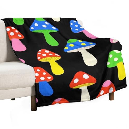 Men's Soft Winter Warm Blanket Soft Cozy Flannel Blanket Decor Sofa Couch Cover Cute Mushrooms Ladies Funny Mushroom - color: Color66, size: 30"x40"