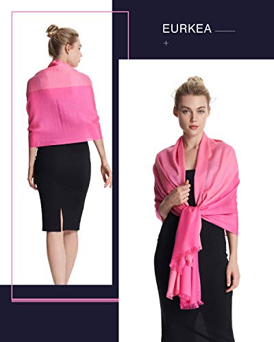 EURKEA Women's Scarf Pashmina Silky Soft Shawls Wraps Stole for Evening, Wedding and Gift - color: Pale Pink Blend