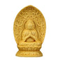 Ulalaza Boxwood Buddha Statue Solid Wood Carvings Carved Locker Box Sculpture Decoration - color: S7-yellow