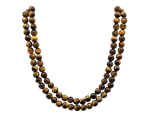 Amazing Gemstone Tiger Eye Mala - Withouot Knotted - color: Tiger Eye, style: Plain