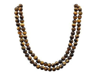 Amazing Gemstone Tiger Eye Mala - Withouot Knotted - color: Tiger Eye, style: Plain