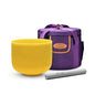TOPFUND 528 Hz Yellow Solfeggio Crystal Singing Bowl 8 inch with Heavy Duty Carrying Case and Suede Mallet - color: 528Hz Yellow Singing Bowl, size: 8 inch