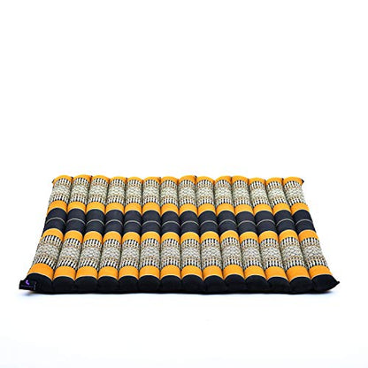 Leewadee Zabuton Seating Cushion – Square Floor Seat for Meditation Exercises, Light Yoga Mat Filled with Kapok - color: Sf03 - Black, Orange