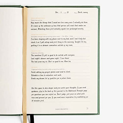 Notes to Mindfulness Daily Journal for Women With Prompts, Illustrated Gratitude & Positivity Journal, Undated Guided Journal, Hardbound Wellness Journal - Intelligent Change x Chelsea Kauai (Sage - color: Sage Green