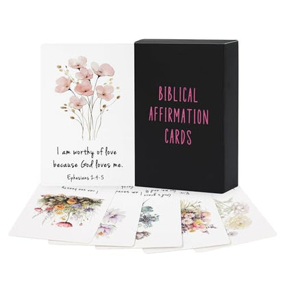 JoycuFF Affirmation Cards for Women, Graduation Christmas Mothers Day Prayer Bible Verse Scripture Cards Gifts for Women Daily Positive Affirmations Gifts
