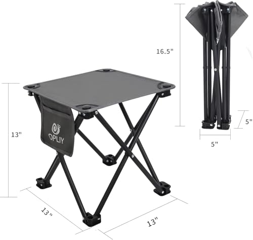 Opliy Camping Stool, Folding Small Chair Portable Camp Stool for Camping Fishing Hiking Gardening and Beach, Camping Seat with Carry Bag (Gray) - color: Grey