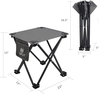 Opliy Camping Stool, Folding Small Chair Portable Camp Stool for Camping Fishing Hiking Gardening and Beach, Camping Seat with Carry Bag (Gray) - color: Grey