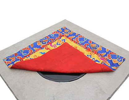 Tibetan Cloud Silk Brocade Table Runner/Shrine Cover/Altar Cloth/Table Cover (34 X 34 Inches)