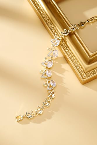Bracelet for Women 14K Gold Plated Dainty Chain Simple Jewelry - style: Gold-Plated Crystal
