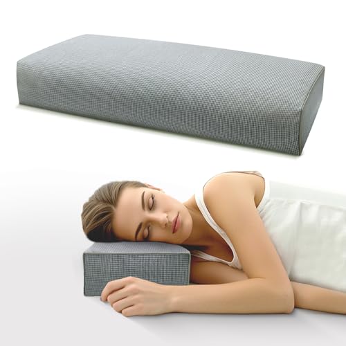 Buckwheat Pillow & Cervical Pillows for Sleeping (21x8x3inch) 100% Organic Coarse Cloth Package w Organic Buckwheat Hulls, Natural Cooling Technology and Relieve Cervical Pain. (C-Gray) - color: C-gray