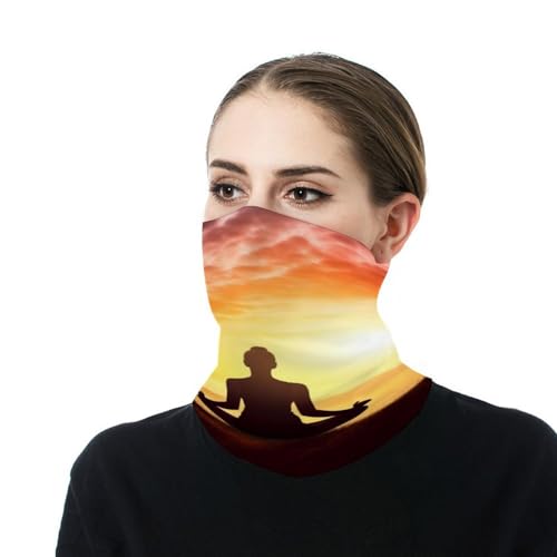 Yoga Meditation Balaclava UV Protection Cooling Neck Gaiter Bandana Breathable Face Cover Scarf for Men Women White