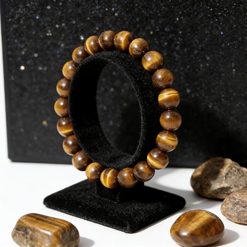 Natural Handmade Healing Chakra Bracelet - color: 10mm-Yellow Tiger Eye-FOR 7-8 INCH WRIST