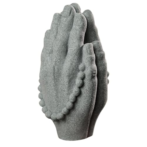 GALPADA Sandstone Buddha Beads Hand Sculpture, Small Zen Meditation Figurine for Indoor Desktop Decor, Chinese Style Home Accent, Creative Tea Room Ornament