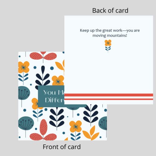 Dessie 60 You Make a Difference Inspirational Cards with Envelopes & Matching Seals. 60 Post-it Note Size Motivational and Encouragement Cards with Positive Affirmations. Great Thoughtful Gifts. - size: 3.5 x 3.5 inches, style: You make a difference