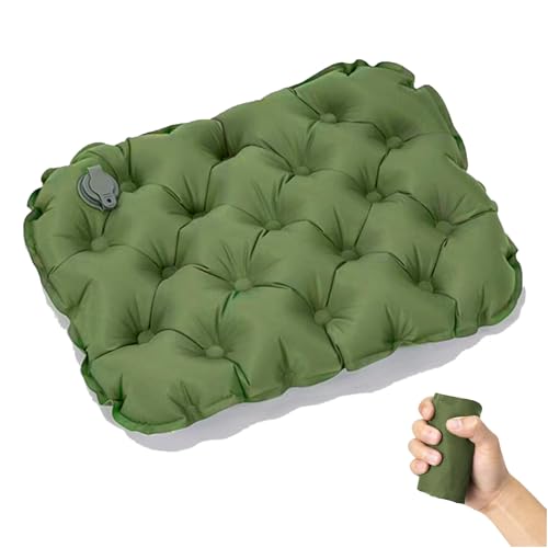 Inflatable Seat Cushion, Lightweight Camping Air Sitting Pad, Waterproof Portable Air Cushion for Climbing Hiking Office Airplane Car Stadium Seat (Green) - color: Green